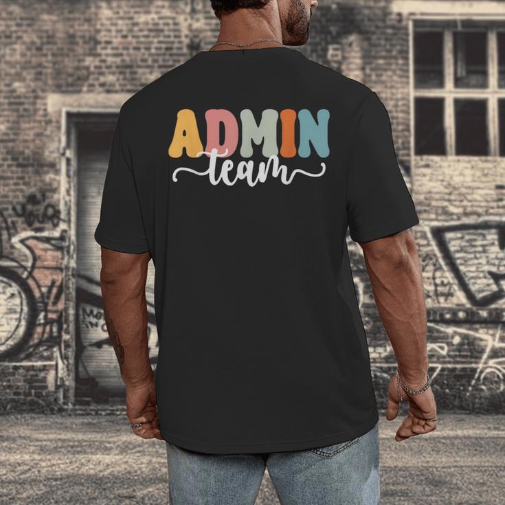 Admin Team Back To School Teachers Students Admin Squad Men's Back Print T-Shirt, funny design Admin Team Back To School Teachers Students Admin Squad Men's Back Print T-Shirt, funny design