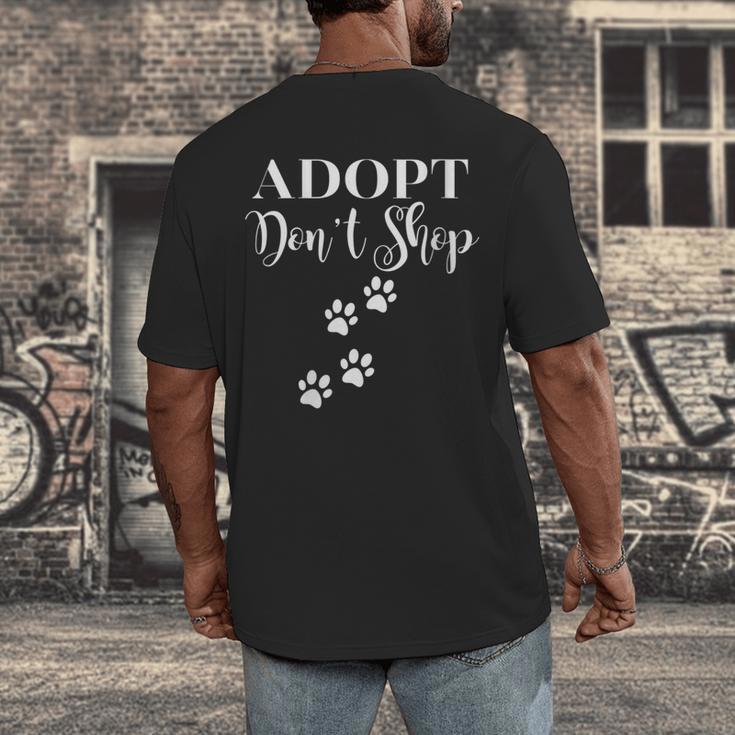 Adopt Animals Don't Shop For Them Men's Back Print T-Shirt, funny design