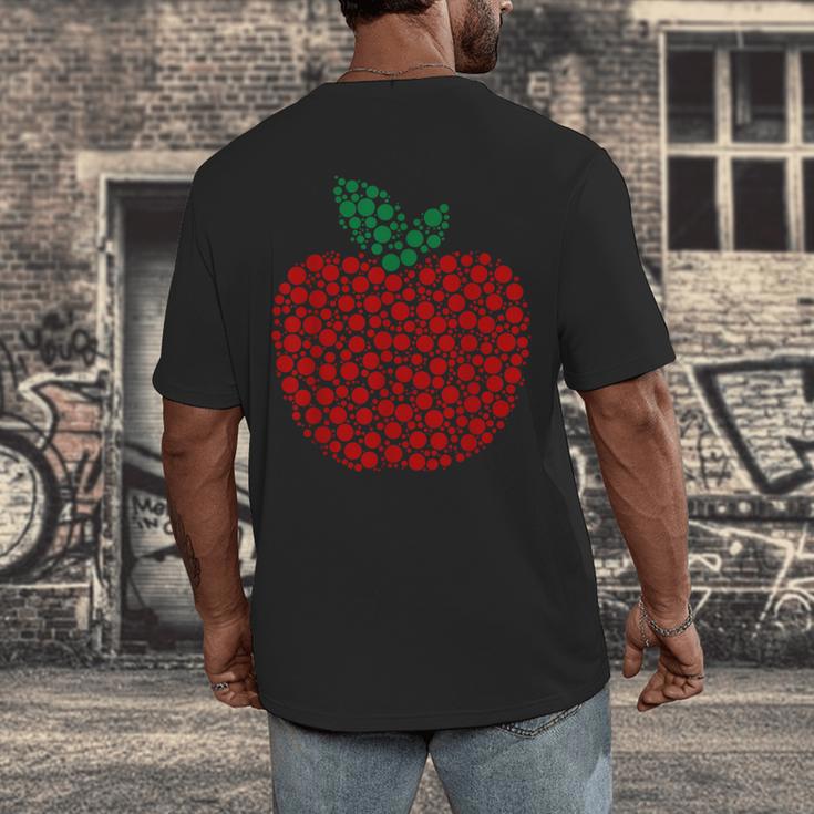 Apple Dot Pattern Art Teacher Appreciation Men Women Humor Men's Back Print T-Shirt, funny design Apple Dot Pattern Art Teacher Appreciation Men Women Humor Men's Back Print T-Shirt, funny design