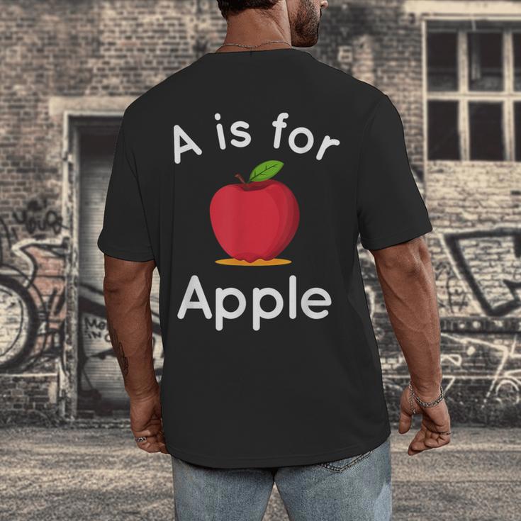 A Is For Apple Toddler Kindergarten Preschool Teacher Men's Back Print T-Shirt, funny design
