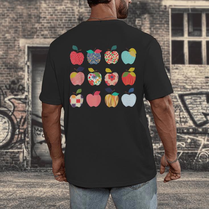 Art Apples Back To School For Teacher Student Men's Back Print T-Shirt, funny design
