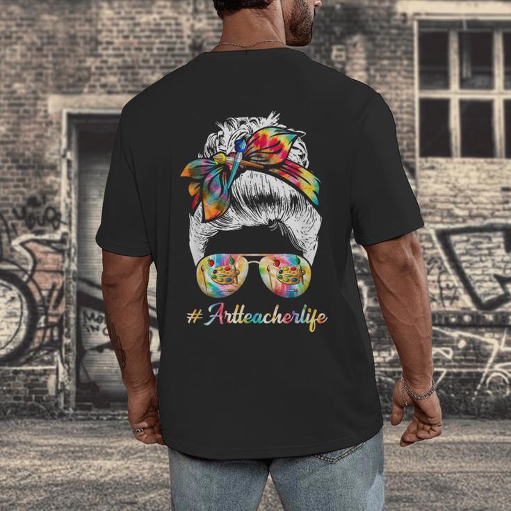Art Teacher Life Messy Bun Back To School Art Teacher Men's Back Print T-Shirt, funny design Art Teacher Life Messy Bun Back To School Art Teacher Men's Back Print T-Shirt, funny design