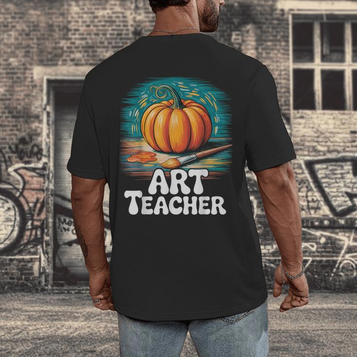 Art Teacher Pumpkin Painting Halloween Costume Men's Back Print T-Shirt, funny design