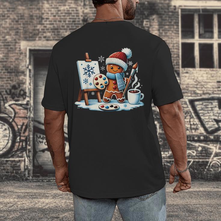 Artist Gingerbread Painter Art Teacher Student Christmas Men's Back Print T-Shirt, funny design Artist Gingerbread Painter Art Teacher Student Christmas Men's Back Print T-Shirt, funny design