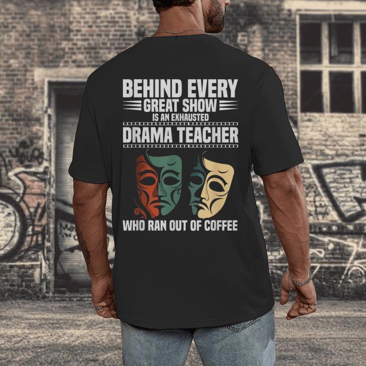 Theatre Teacher Drama Lover Theatre Mask Drama Teacher Men's Back Print T-Shirt, funny design Theatre Teacher Drama Lover Theatre Mask Drama Teacher Men's Back Print T-Shirt, funny design