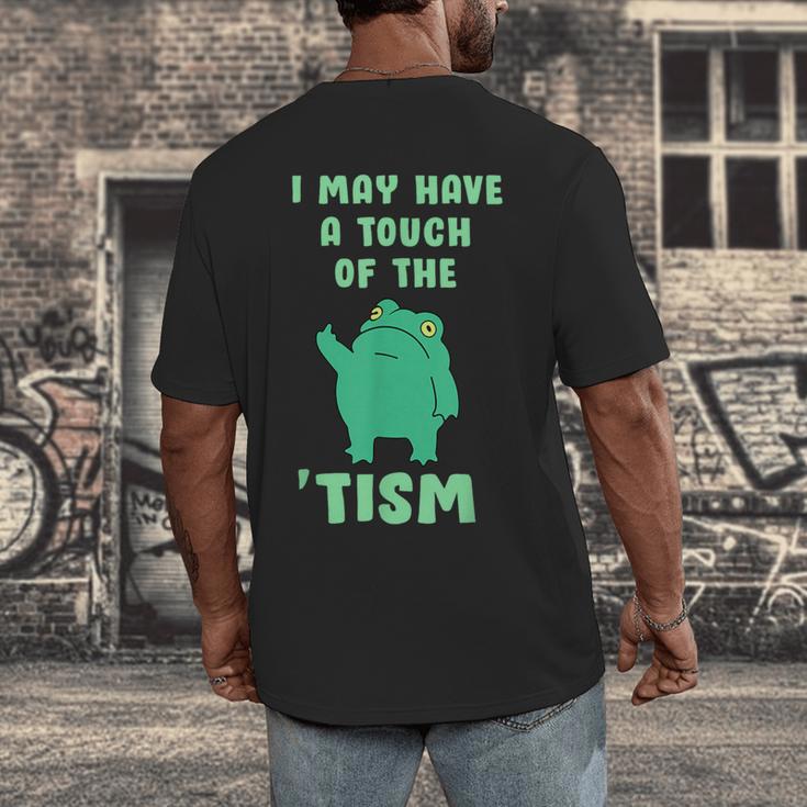 Autism Awareness Neurodiversity Teacher Frog I May Have A Touch Of The Tism Neurodivergent Small Men's Back Print T-Shirt, funny design