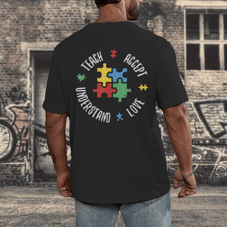 Autism Awareness Teacher Shirt Teach Accept Understand Love Men's Back Print T-Shirt, funny design Autism Awareness Teacher Shirt Teach Accept Understand Love Men's Back Print T-Shirt, funny design