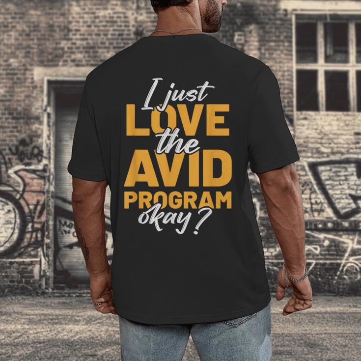AVID Team Appreciation Essentials AVID Program Teacher Men's Back Print T-Shirt, funny design