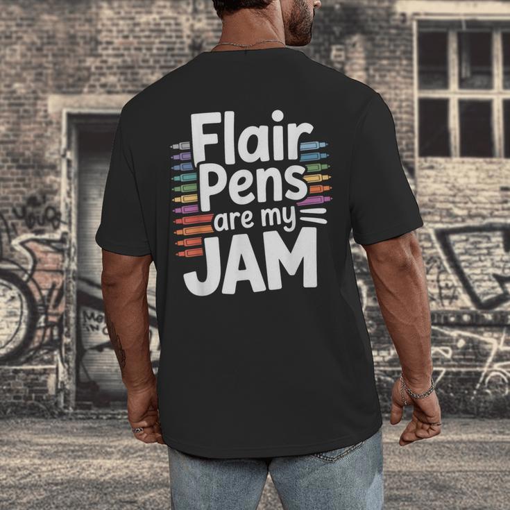 Back To School Teacher Flair Pens Are My Jam Men's Back Print T-Shirt, funny design Back To School Teacher Flair Pens Are My Jam Men's Back Print T-Shirt, funny design