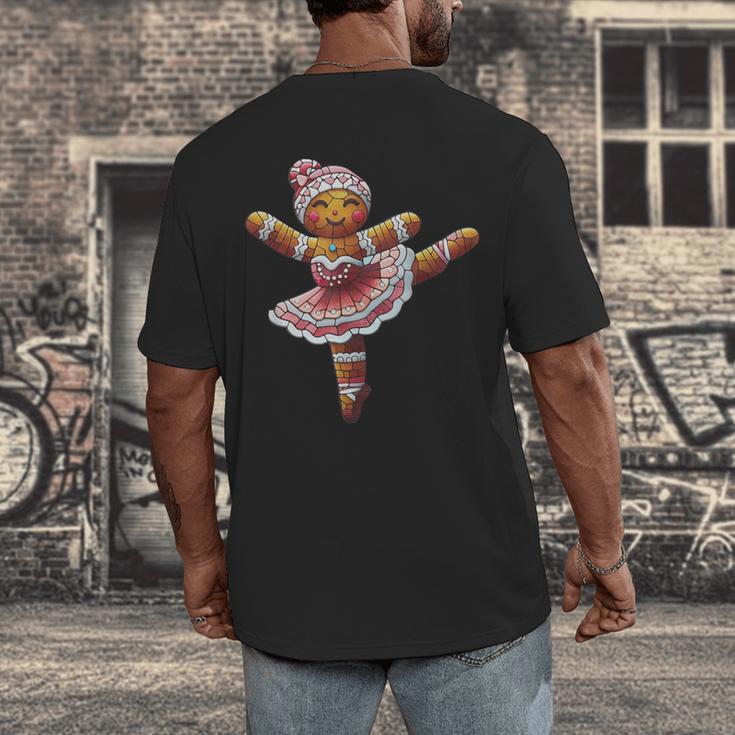 Ballet Dancer Gingerbread Christmas Dance Teacher Girl Women Men's Back Print T-Shirt, funny design
