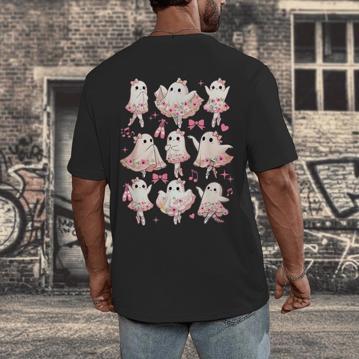 Ballet Ghost Ballet Dancer Spooky Dance Halloween Teacher Men's Back Print T-Shirt, funny design