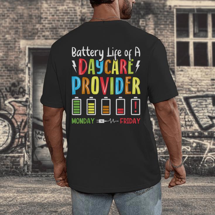 Battery Life Of Daycare Provider Childcare Teacher Men's Back Print T-Shirt, funny design