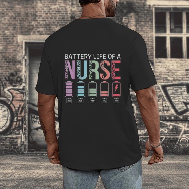 Battery Life Of A Nurse School Teacher Appreciation Men's Back Print T-Shirt, funny design
