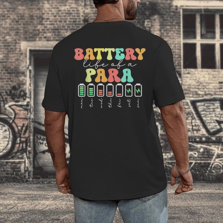 Battery Life Of A Para SPED Parapro Teacher Squad Men's Back Print T-Shirt, funny design