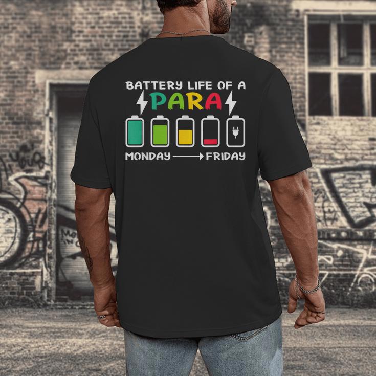 Battery Life Of a Paraprofessional Para Teacher Life Men's Back Print T-Shirt, funny design Battery Life Of a Paraprofessional Para Teacher Life Men's Back Print T-Shirt, funny design
