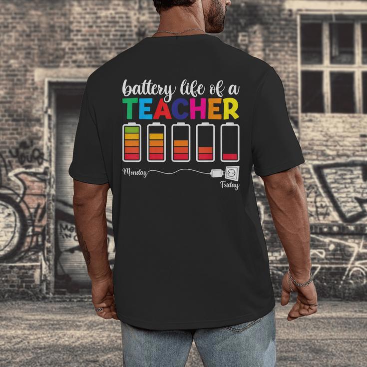 Battery Life Of a Teacher Shirt Thanksgiving Teacher Men's Back Print T-Shirt, funny design Battery Life Of a Teacher Shirt Thanksgiving Teacher Men's Back Print T-Shirt, funny design