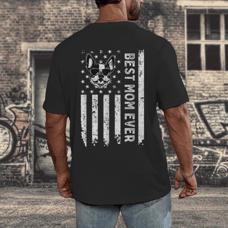 Best Boston Terrier Dog Mom Ever USA Flag For Men Women Kids Men's Back Print T-Shirt, funny design