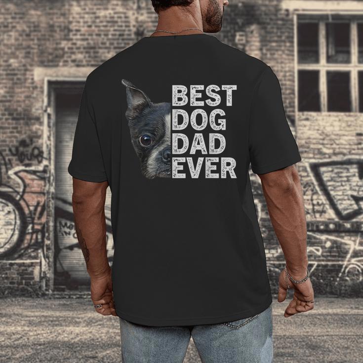 Best Dog Dad Ever Boston Terrier Dog Lover For Dad Men Women Girls Kids Men's Back Print T-Shirt, funny design