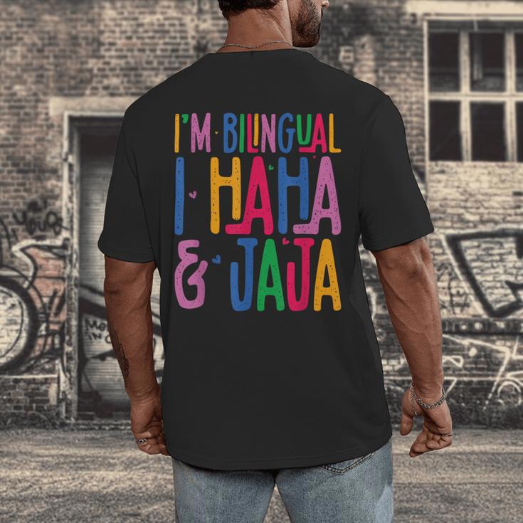 I Am Bilingual I Haha And Jaja Latina Latino Spanish Teacher Men's Back Print T-Shirt, funny design