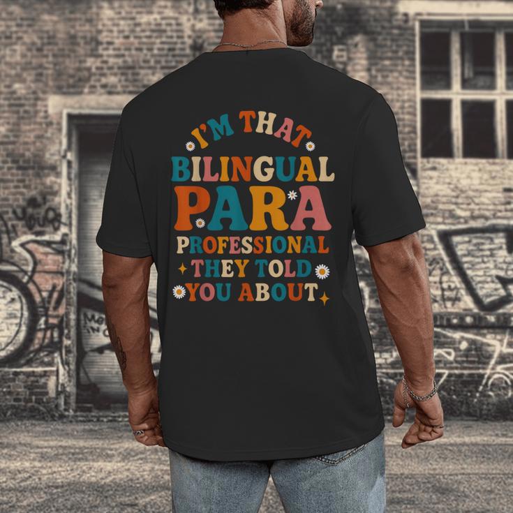 Bilingual Paraeducator Paraprofessional Parapro Teachers Men's Back Print T-Shirt, funny design Bilingual Paraeducator Paraprofessional Parapro Teachers Men's Back Print T-Shirt, funny design