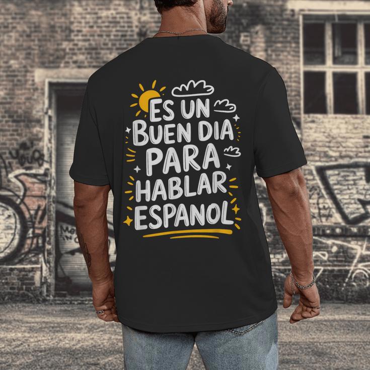 Bilingual Teacher Maestra Spanish Teacher Men's Back Print T-Shirt, funny design