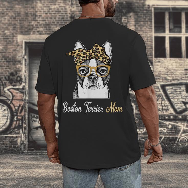 Birthday And Mother's Day -Boston Terrier Mom Men's Back Print T-Shirt, funny design