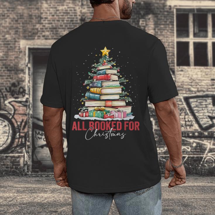 All Booked For Christmas Xmas Tree Teacher Holiday Pajamas Men's Back Print T-Shirt, funny design All Booked For Christmas Xmas Tree Teacher Holiday Pajamas Men's Back Print T-Shirt, funny design
