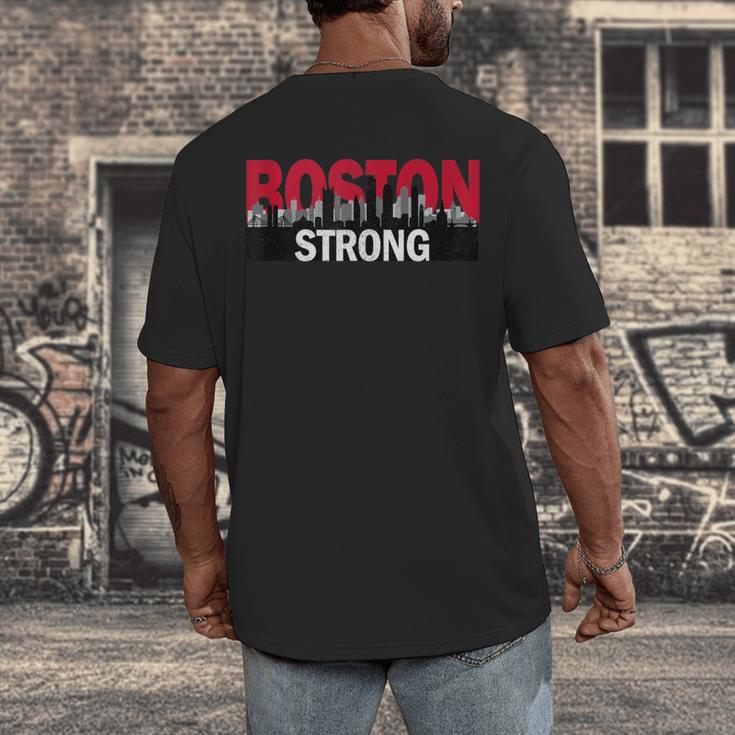 Boston Strong Logo Vintage Boston City Skyline Men's Back Print T-Shirt, funny design