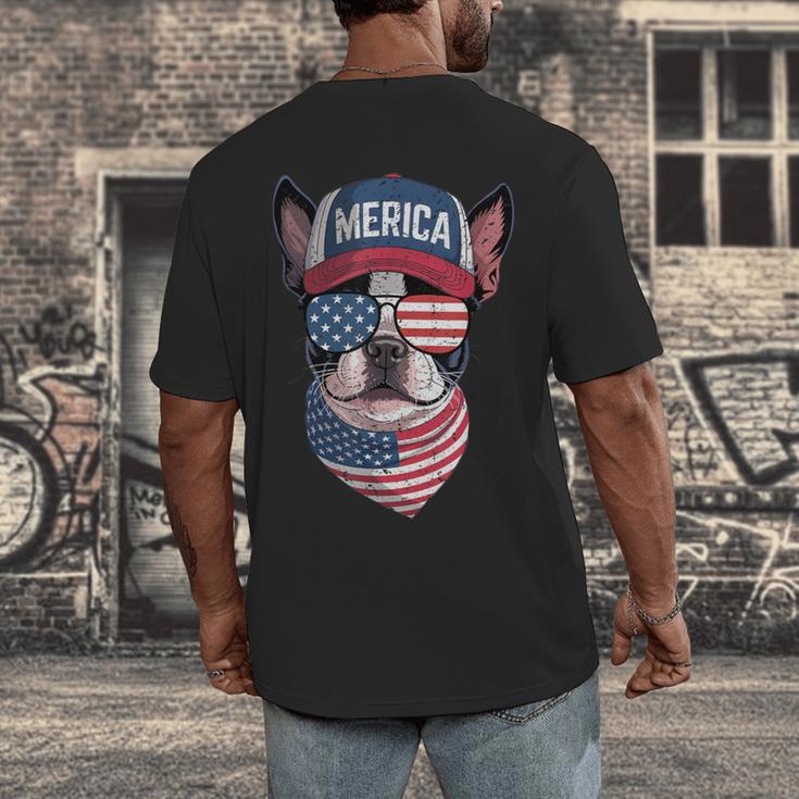 Boston Terrier 4th Of July US Merica Bostie Dog Patriotic For Men Women Kids Men's Back Print T-Shirt, funny design