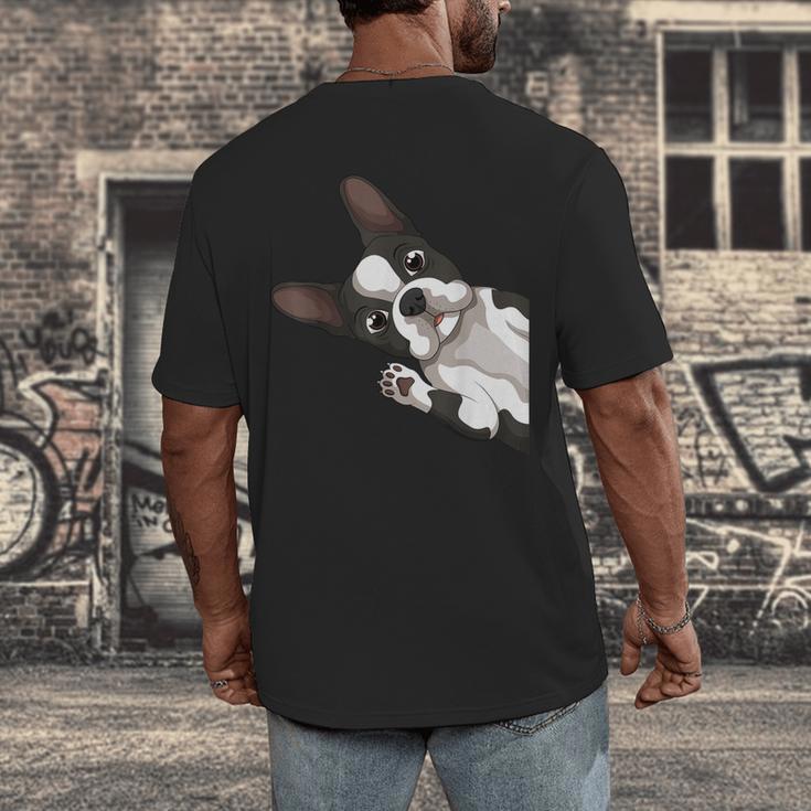 Boston Terrier Bostie Dog Kids Boys Girls Men's Back Print T-Shirt, funny design