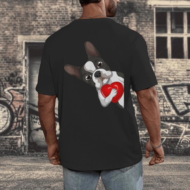 Boston Terrier Bostie Dog Kids Women Girls Men's Back Print T-Shirt, funny design