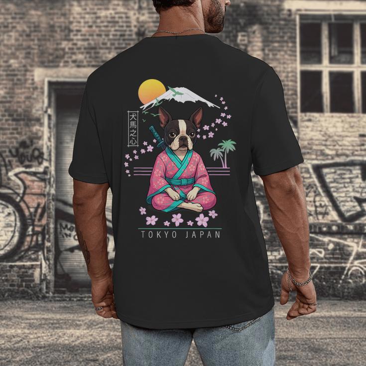 Boston Terrier Boston Bull Terrier Men's Back Print T-Shirt, funny design
