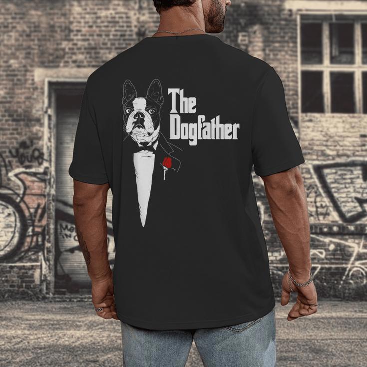 Boston Terrier Dad The DogFather Shirt Boston Terrier Men's Back Print T-Shirt, funny design