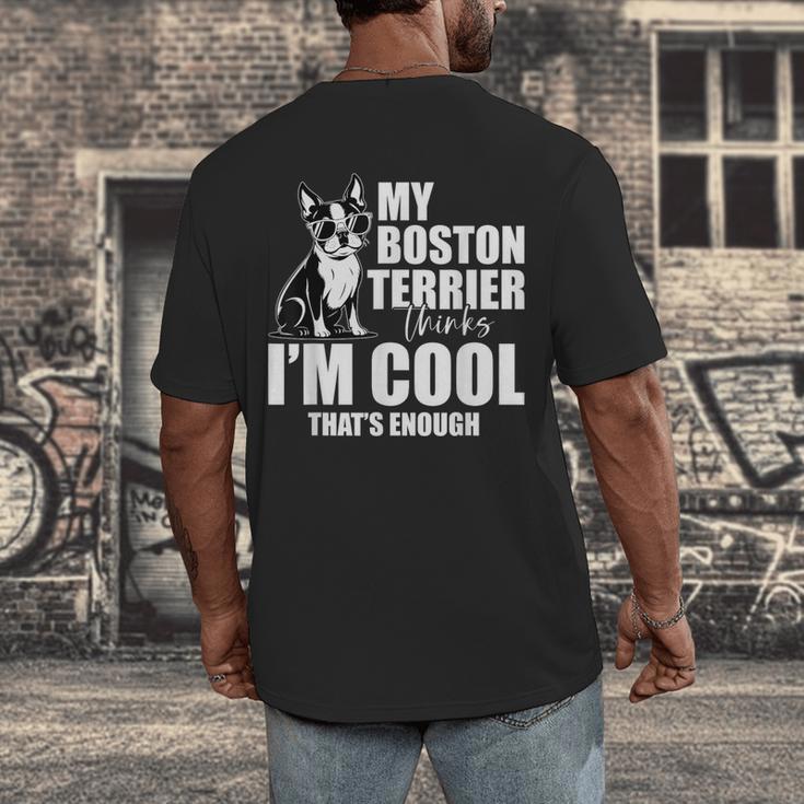Boston Terrier Dog Men's Back Print T-Shirt, funny design