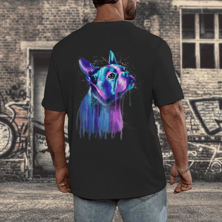 Boston Terrier Dog For a Boston Terrier Mom Men's Back Print T-Shirt, funny design