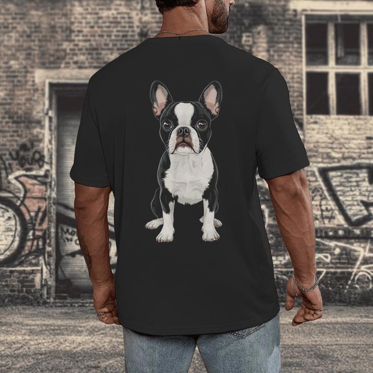 Boston Terrier Dog Motif Pet Art Boston Terrier For Men Women Kids Men's Back Print T-Shirt, funny design