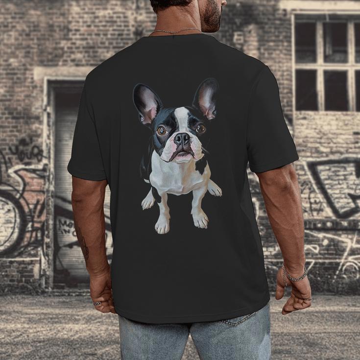 Boston Terrier Dog Motif Pet Art Boston Terrier Men Women Kids Men's Back Print T-Shirt, funny design
