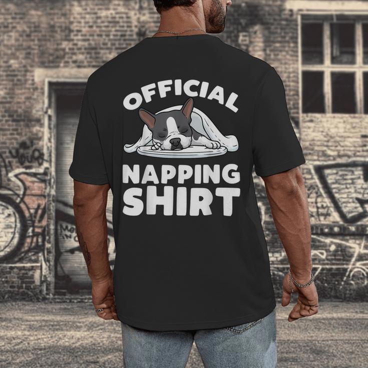 Boston Terrier Dog Official Sleeping Shirt Men Women Kids Men's Back Print T-Shirt, funny design