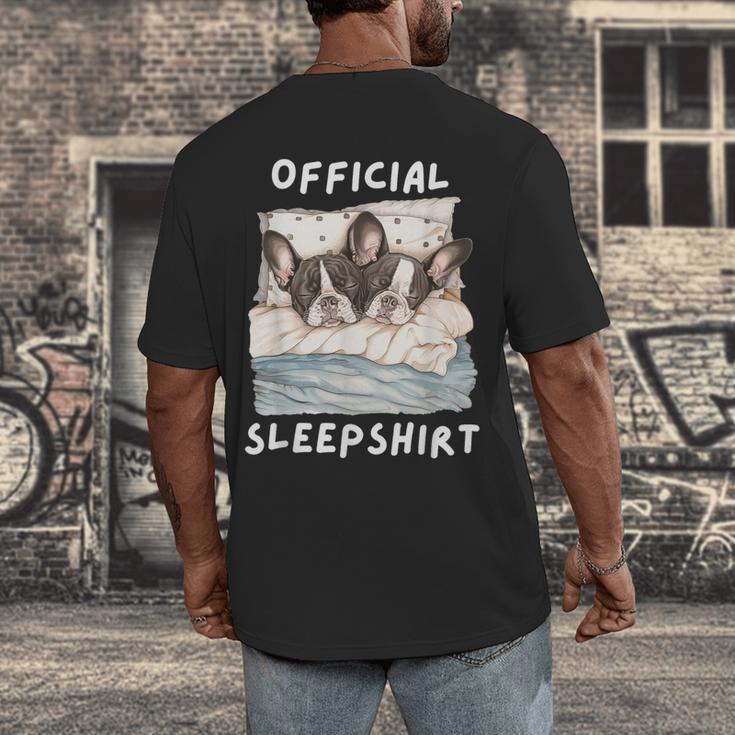 Boston Terrier Dog Official Sleepshirt Pajamas Nightgown Men Women Girls Kids Men's Back Print T-Shirt, funny design