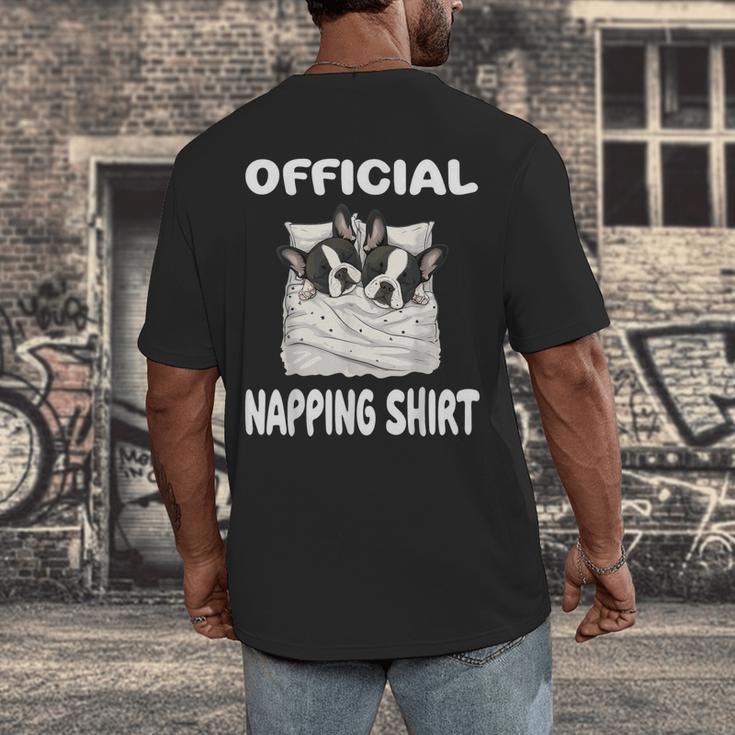 Boston Terrier Dog Official Sleepshirt Pajamas Nightgown For Men Women Kids Men's Back Print T-Shirt, funny design