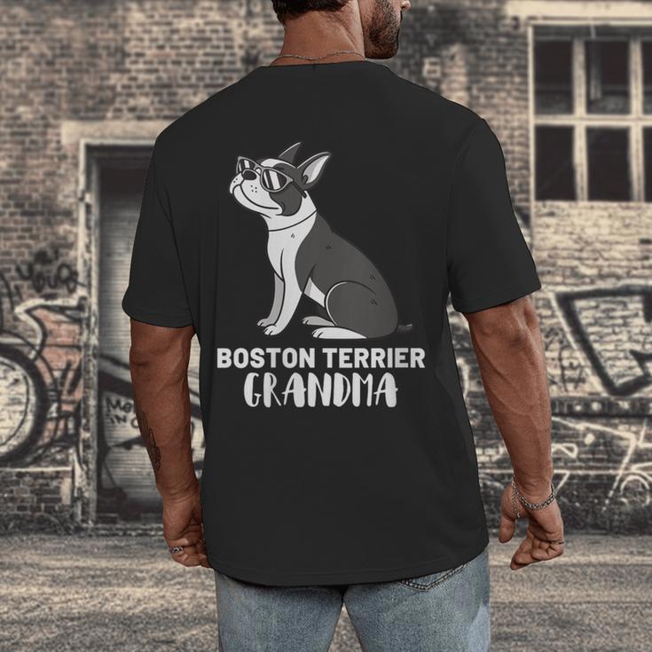 Boston Terrier Dog Owner Grandma Men's Back Print T-Shirt, funny design