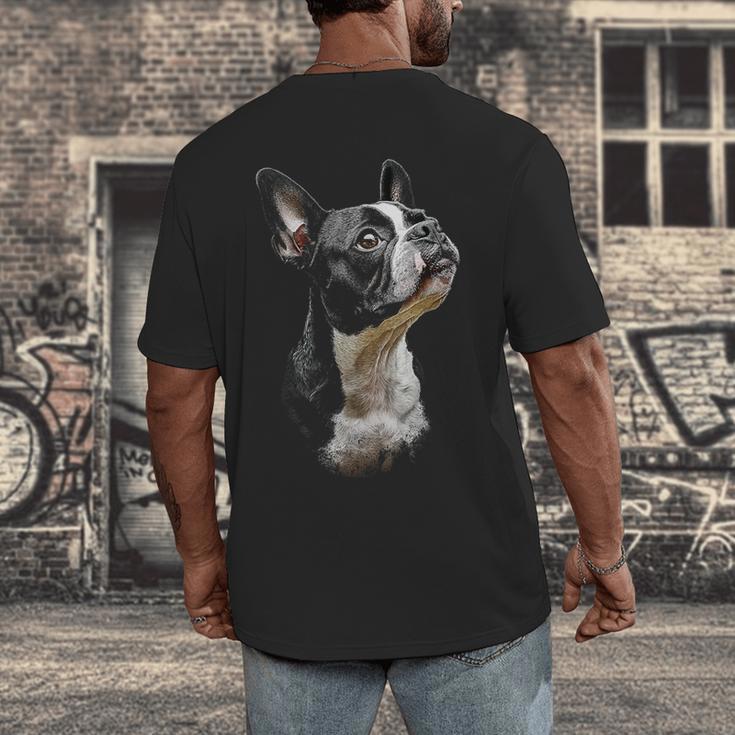 Boston Terrier Dog Graphic Pet Art Boston Terrier For Men Women Kids Men's Back Print T-Shirt, funny design