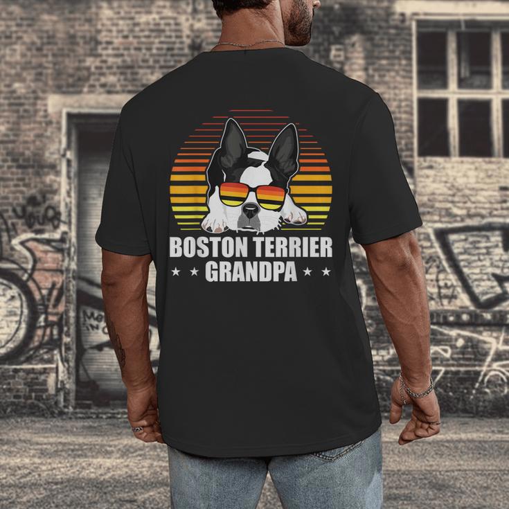 Boston Terrier Grandpa Dog Owner Boston Terrier Men's Back Print T-Shirt, funny design