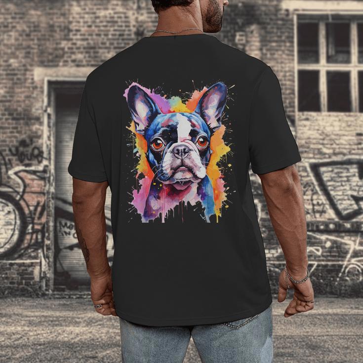 Boston Terrier Lover Pop Art Color Boston Terrier Dog For Men Women Girls Kids Men's Back Print T-Shirt, funny design
