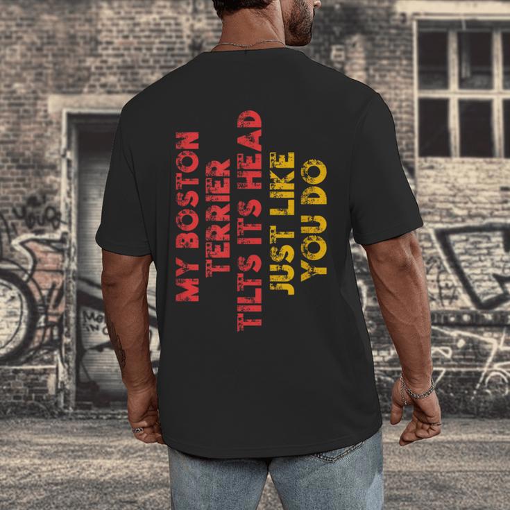 Boston Terrier Mom Dad Dog Lover Owner Women Men Men's Back Print T-Shirt, funny design