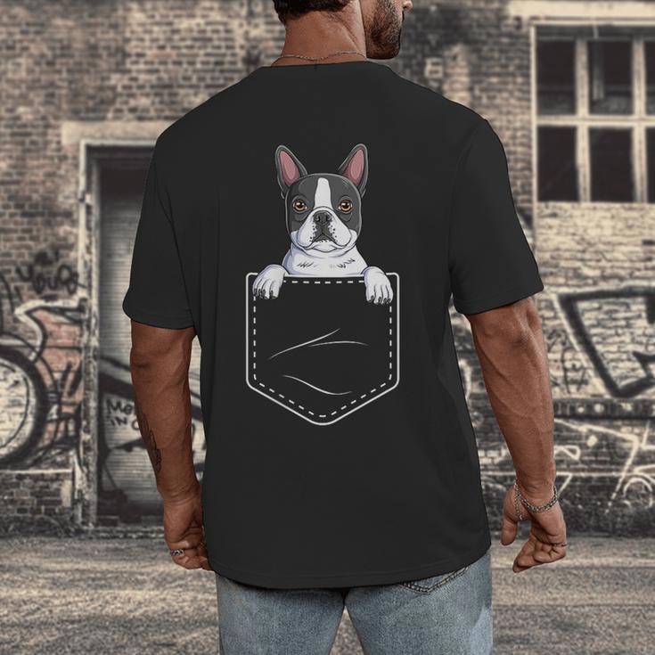 Boston Terrier In The Pocket Cute Boston Terrier Dog Lovers For Men Women Girls Kids Men's Back Print T-Shirt, funny design