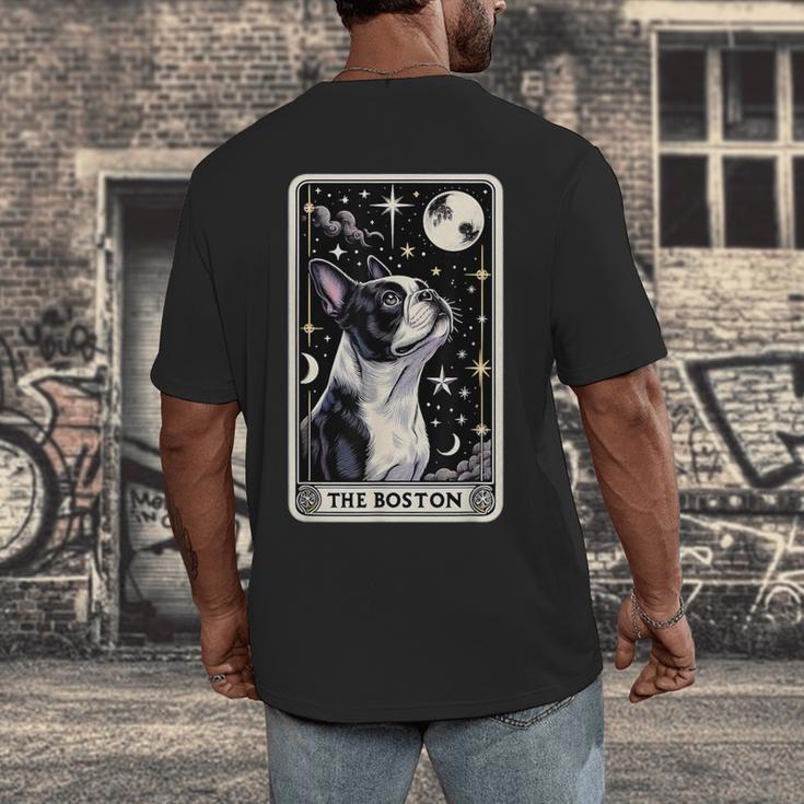 Boston Terrier Tarot Card Star With The Moon Men Women Kids Men's Back Print T-Shirt, funny design