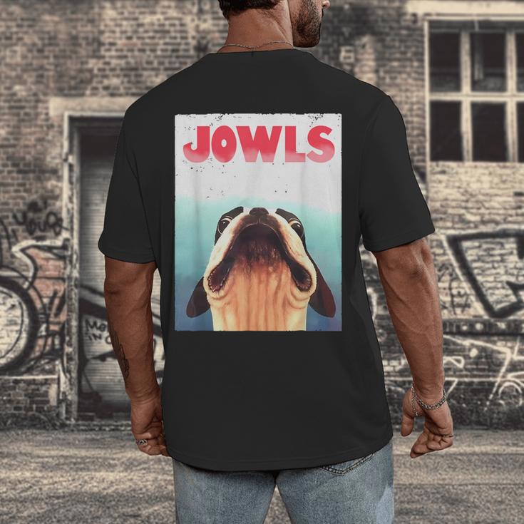 Boston Terriers Jowls Dog Mom Dog Dad Men's Back Print T-Shirt, funny design
