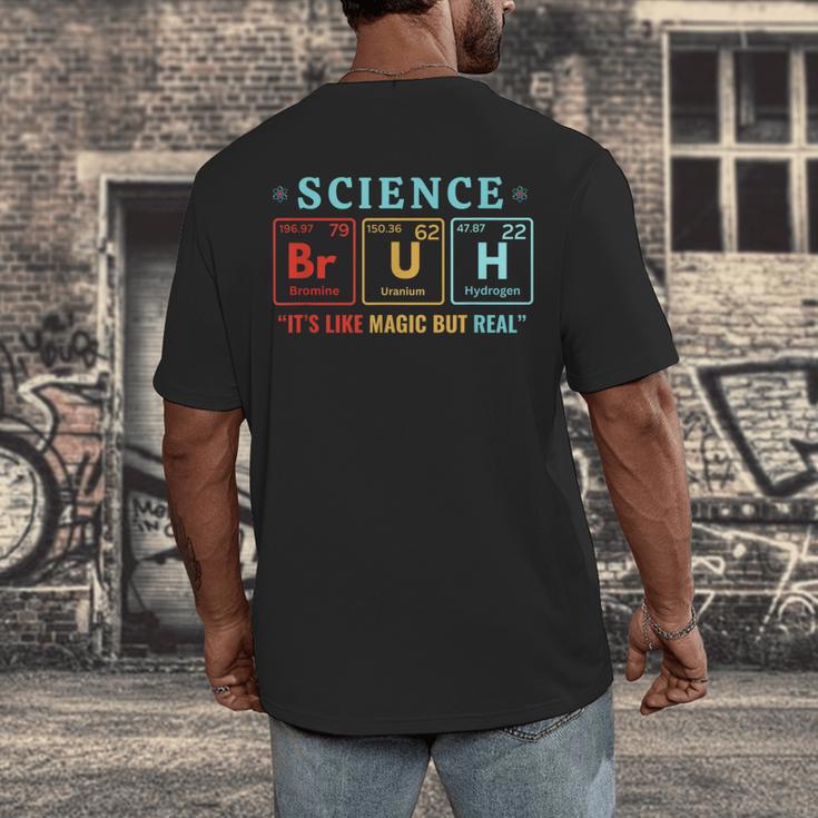 Bruh Science Like Magic But Real Teachers Students Scientist Men's Back Print T-Shirt, funny design Bruh Science Like Magic But Real Teachers Students Scientist Men's Back Print T-Shirt, funny design