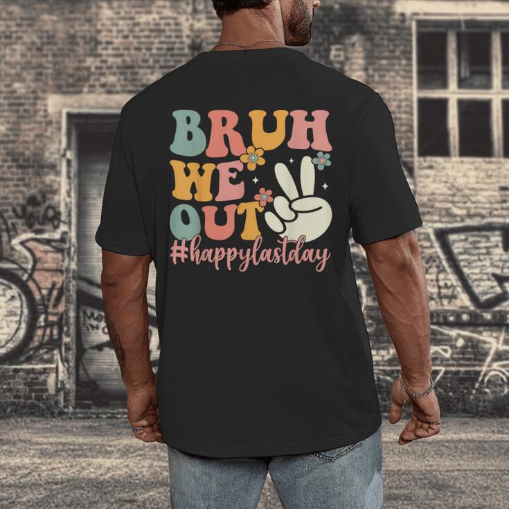 Bruh We Out Teacher Retro Last Day Of School Boys Girls Kids Men's Back Print T-Shirt, funny design